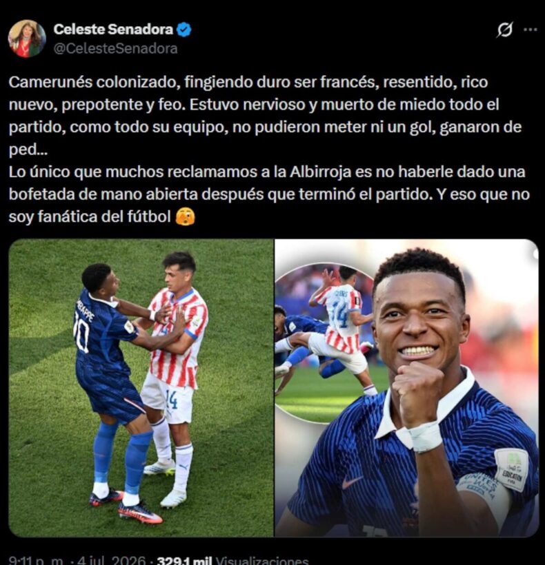 Kylian Mbappé responde con contundencia a los insultos racistas de una senadora paraguaya