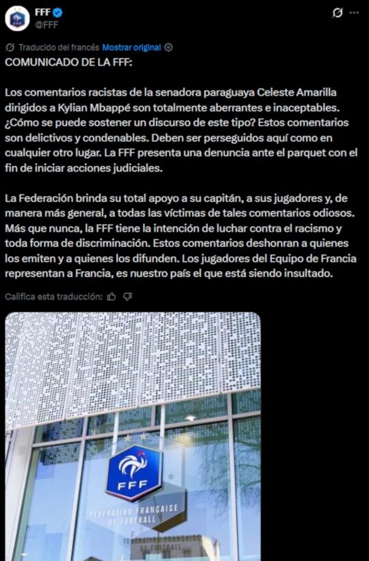 Kylian Mbappé responde con contundencia a los insultos racistas de una senadora paraguaya