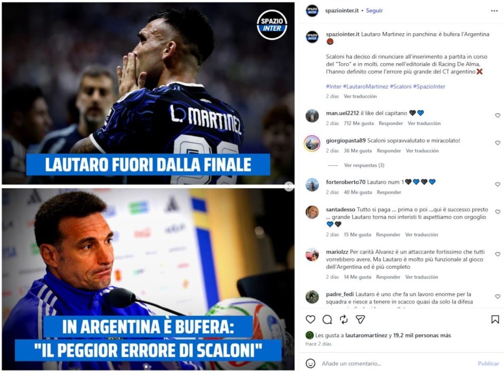 Lautaro Martínez reacciona en redes tras no ser titular en la final del Mundial 2026
