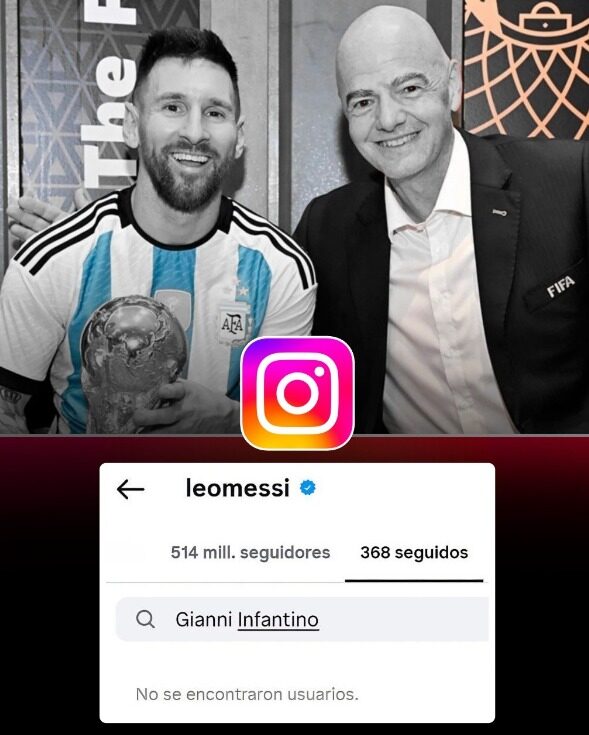 Messi dejó de seguir al presidente de la FIFA en Instagram tras la derrota de Argentina