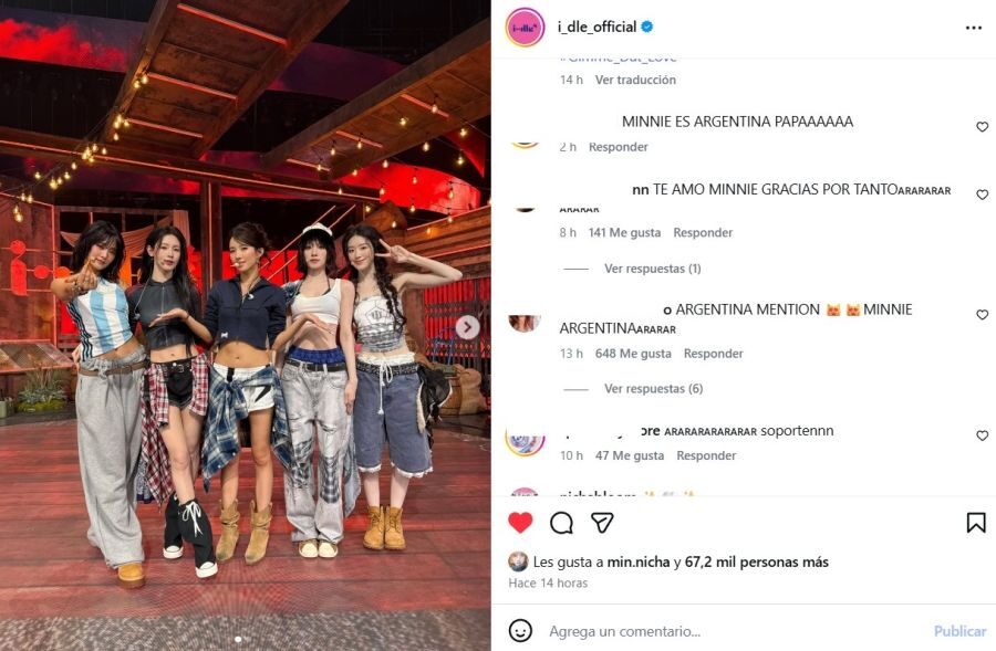 Minnie, vocalista de i-dle, sorprende a sus fans luciendo camiseta de Argentina