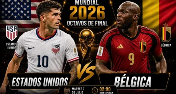 Partido entre Estados Unidos y Bélgica en el Mundial 2026