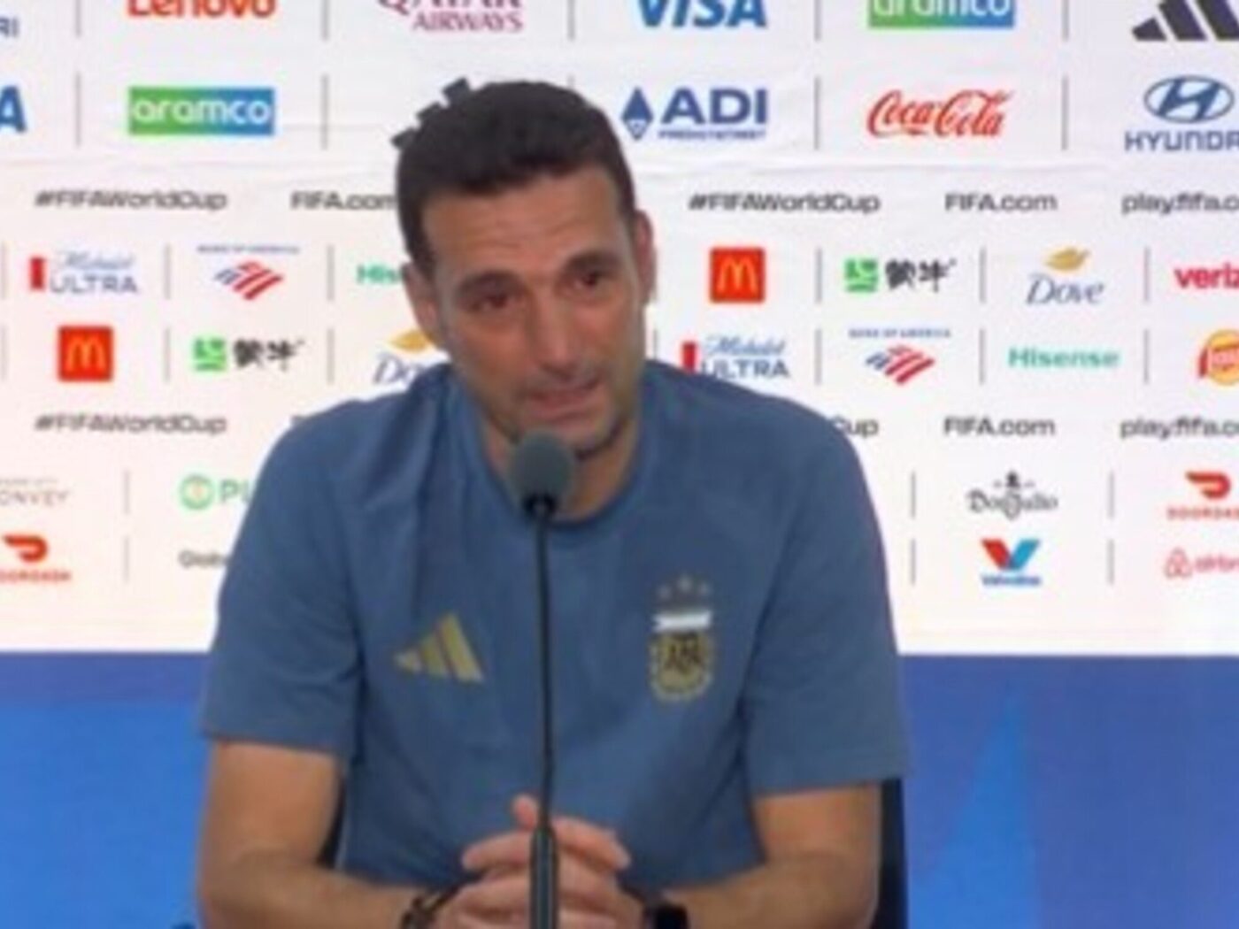 Lionel Scaloni en conferencia de prensa