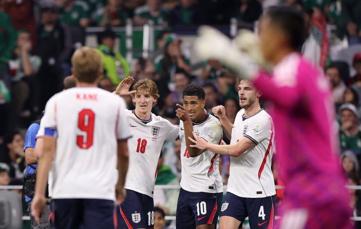Inglaterra celebra un gol en el Mundial 2026