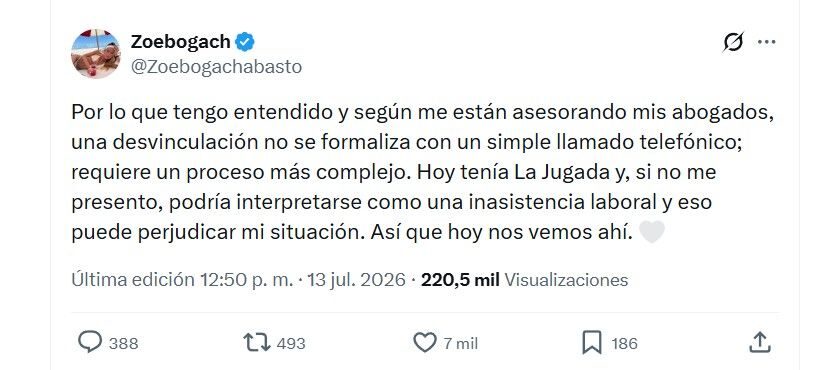 Zoe Bogach fue desvinculada del streaming de Gran Hermano: sus declaraciones y la respuesta de sus abogados
