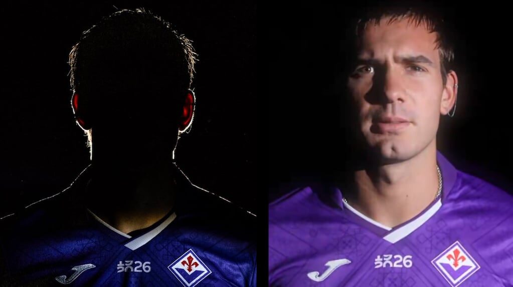 Franco Mastantuono en su presentación con la Fiorentina