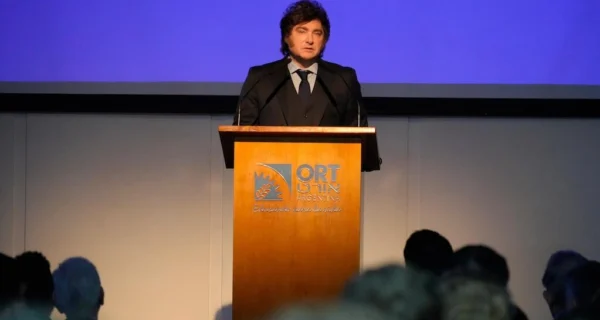 Javier Milei en la presentación de su libro