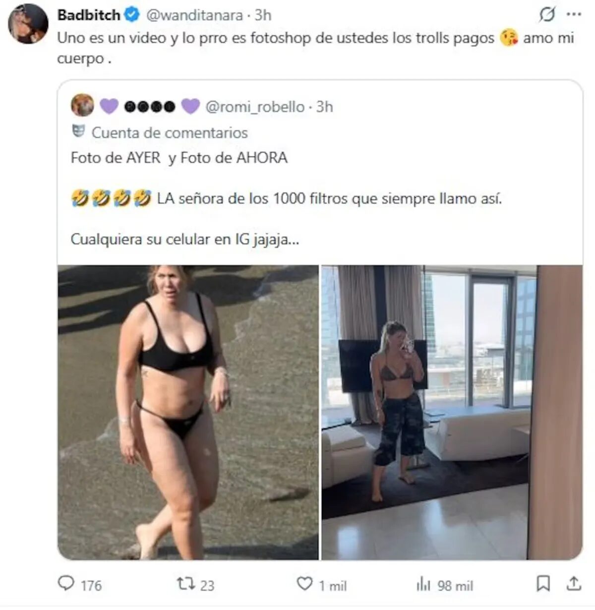 Migue Granados lanza un comentario picante sobre las fotos de Wanda Nara en bikini